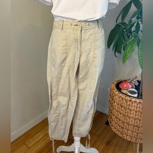 Joe Fresh tan pant with drawstring ankle